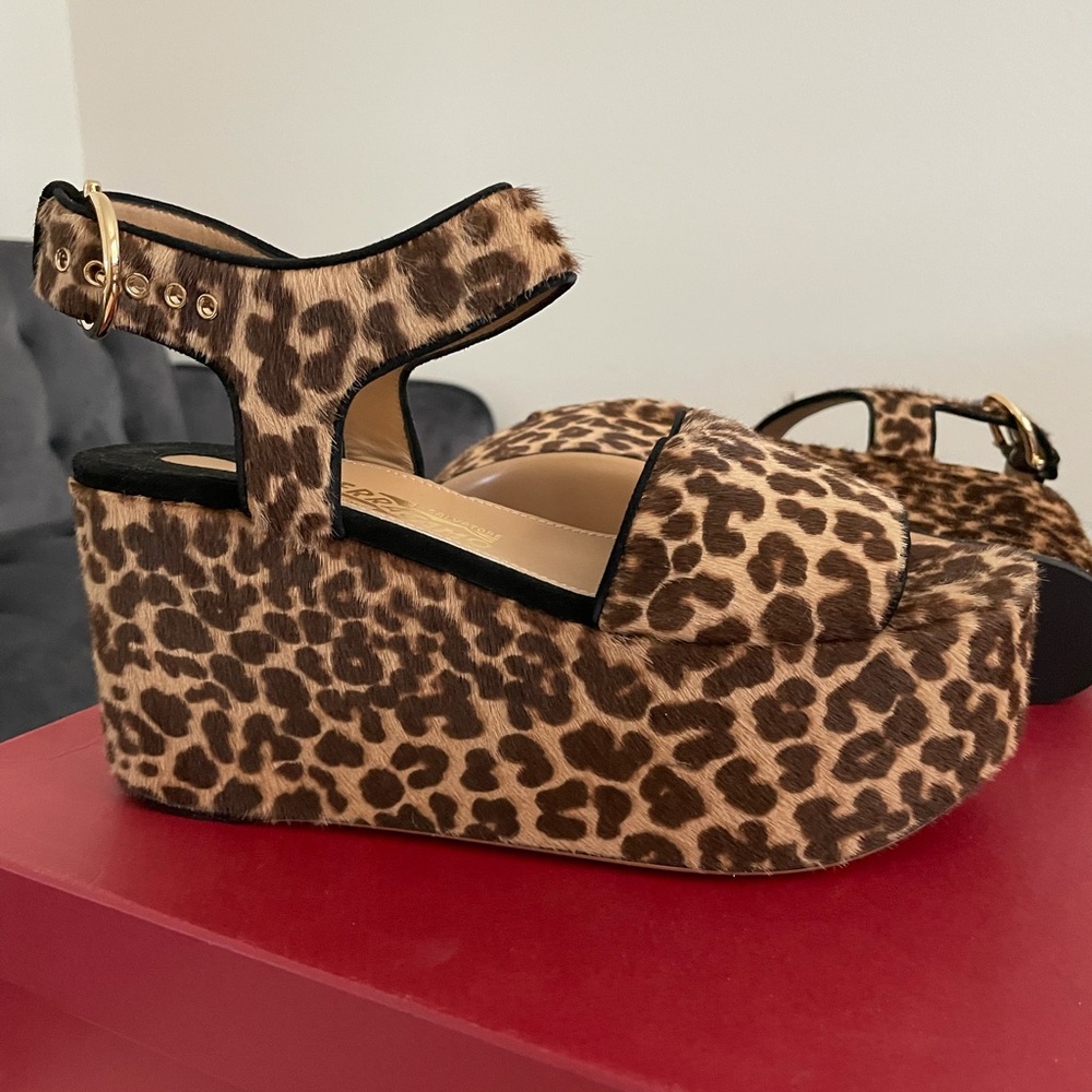 Salvatore Ferragamo Lucrezia cheetahsandals wedges
